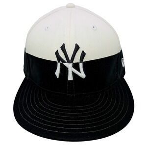 New Era 59FIFTY New York Yankees Hat Black Velvet Cream Split Tone Fitted 7 3/8